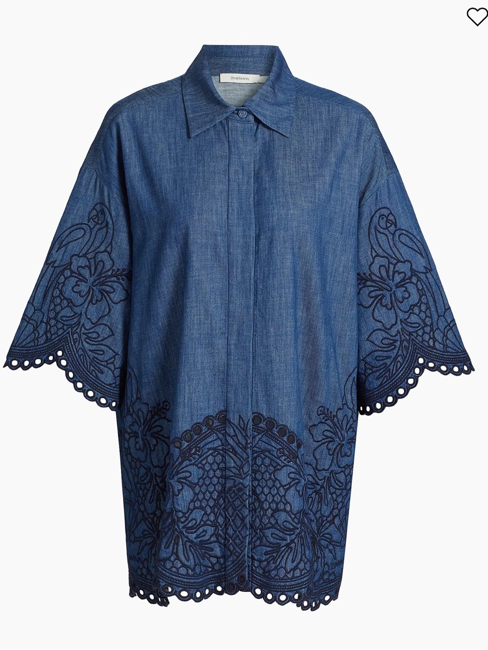 Zimmermann Coco Embroidered Denim Shirt - Picture 3 of 13